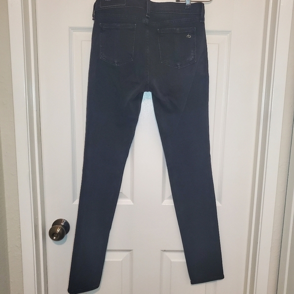 RAG & BONE Stretch Skinny Jeans Black w/ Holes Distressed 27 - Picture 7 of 14